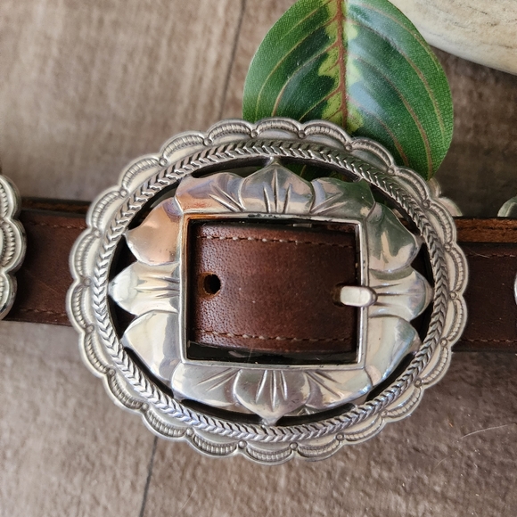 Brighton Brown Leather Sunflower Concho Belt - Picture 5 of 15